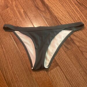 Olive ribbed bikini bottom